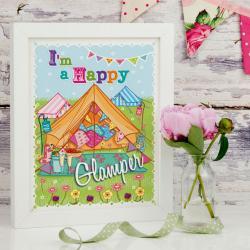 A4 Unframed Illustration Print 'I'm A Happy Glamper'