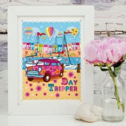 A4 Unframed Illustration Print 'Day Tripper'